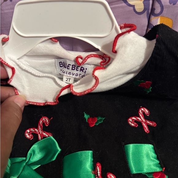 Black Dress with Candy Cane Embroidery - Picture 4 of 5